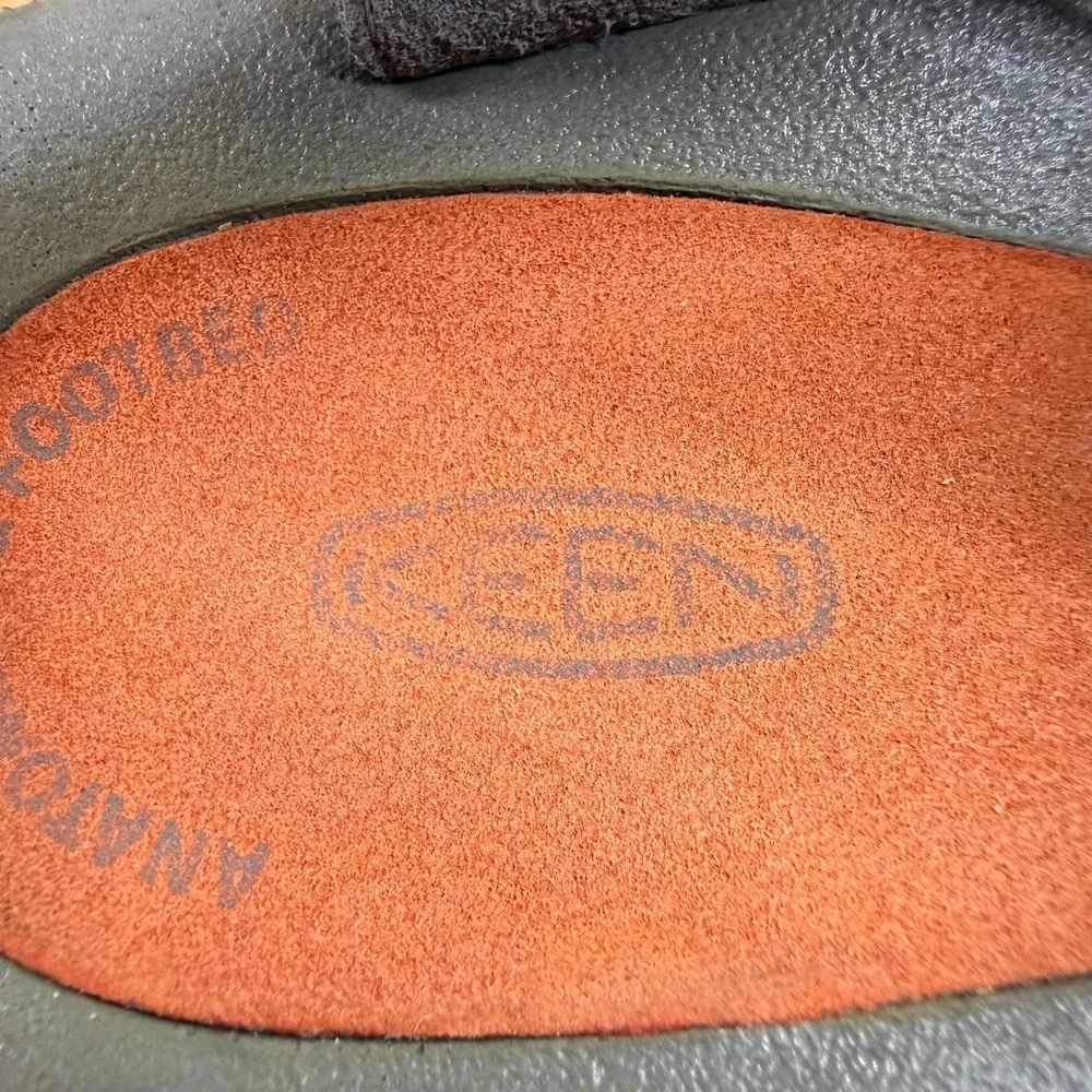 Keen Uneek Rope Slip On Sandals Mens 8.5 Orange Gray Travel Vacation Trail